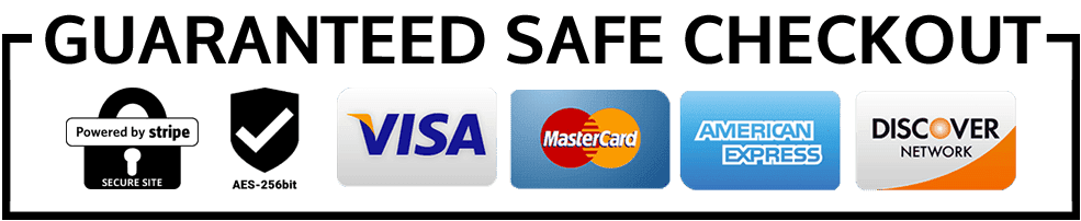Guaranteed Safe Checkout - Powered by Stripe, Visa, Mastercard, American Express, Discover